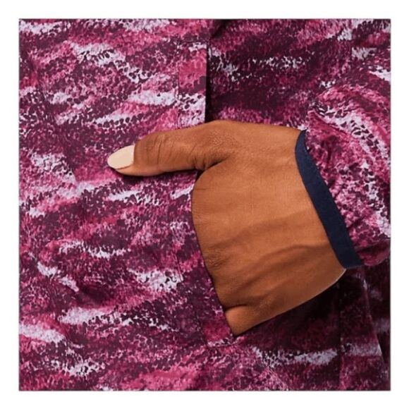 Asics Packable Windbreaker Jacket Purple Deep Mars Print L - Picture 7 of 13